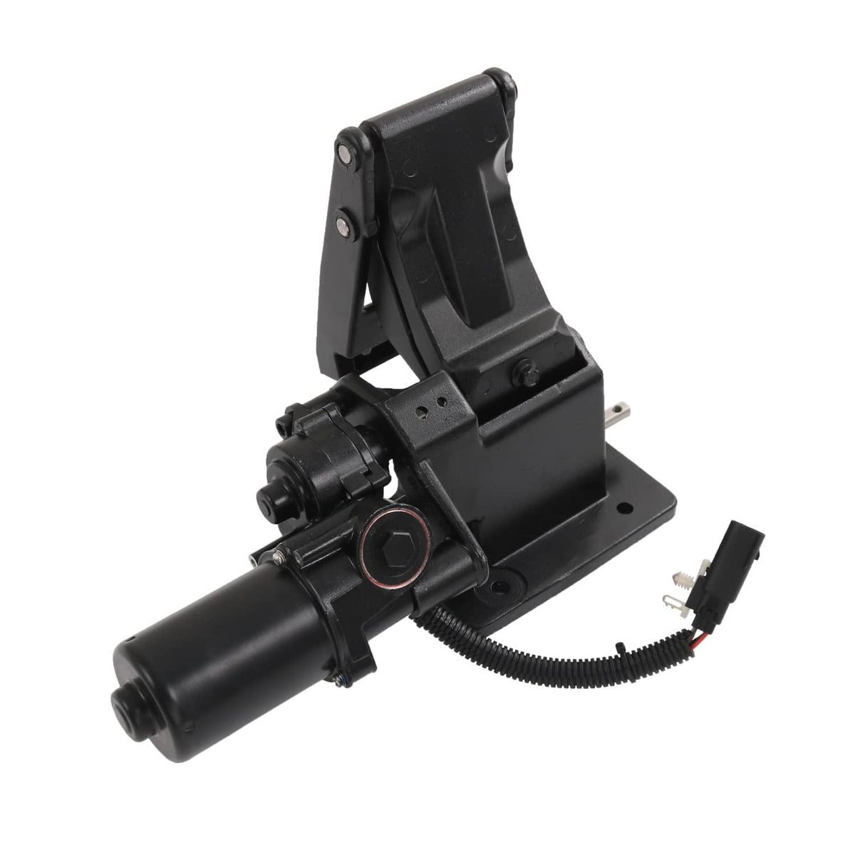 Left side power running board actuator assembly, black motor with mounting bracket and cable