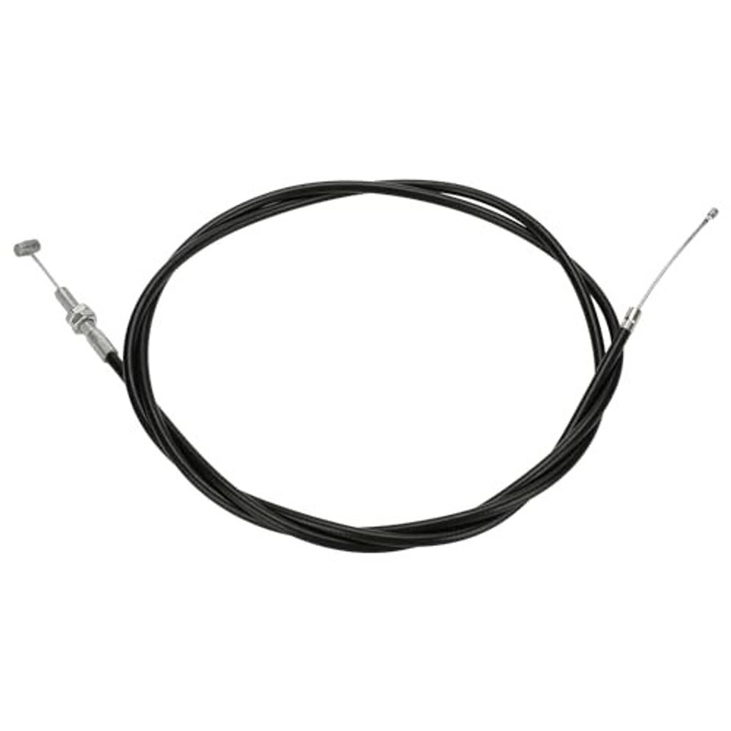 Universal throttle cable kit with black cable and silver threaded adjusters on both ends