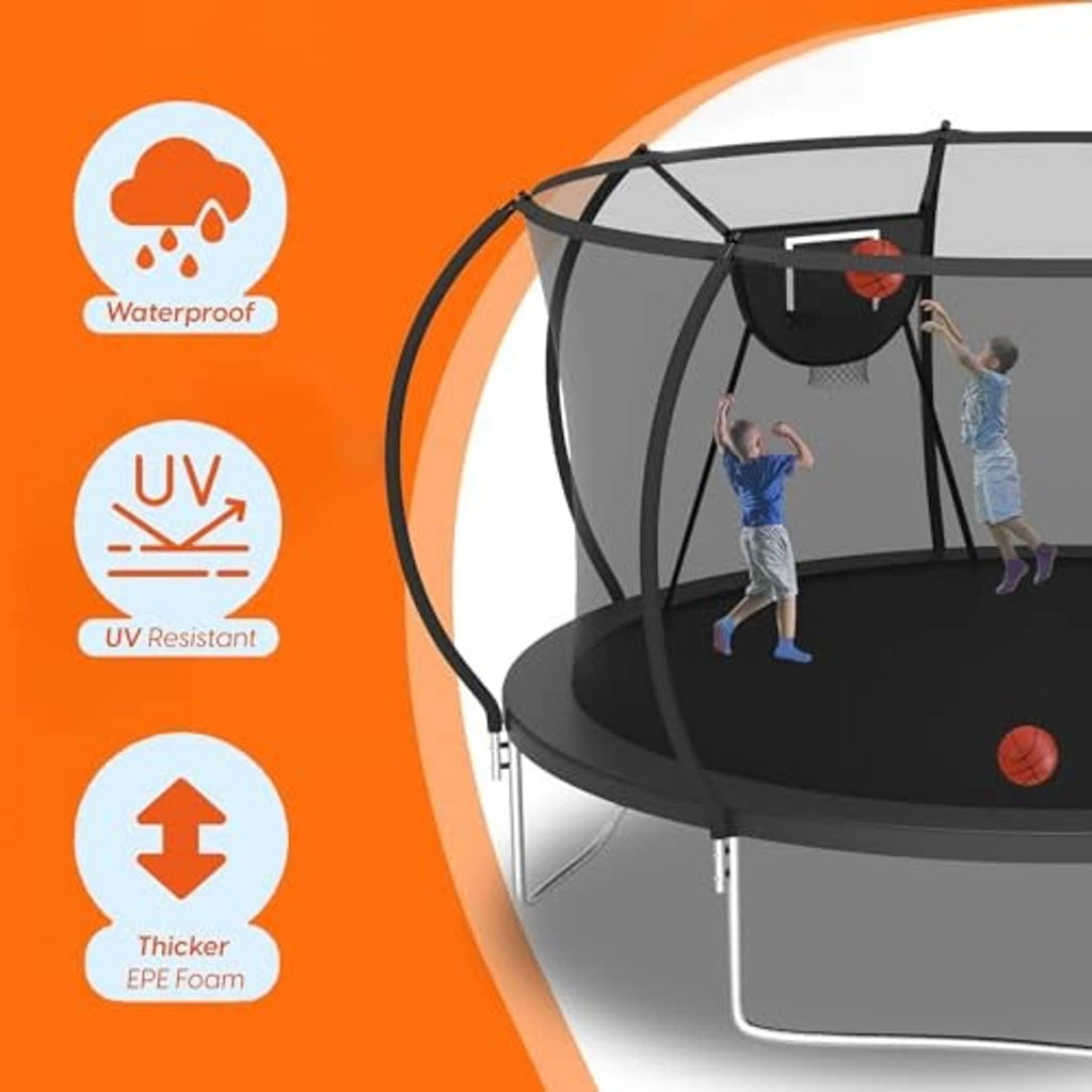 Black trampoline spring cover pad designed for waterproof and UV protection