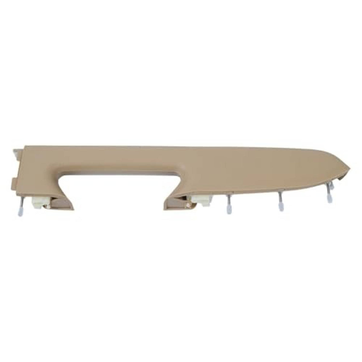 Beige armrest cover panel with mounting studs and cutout handle opening