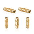 Set of brass straight 1/4 push-to-connect air line fittings, quick-connect ends