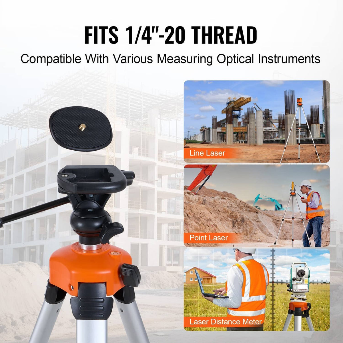 Laser level tripod and black laser base mount with multiple laser beam examples