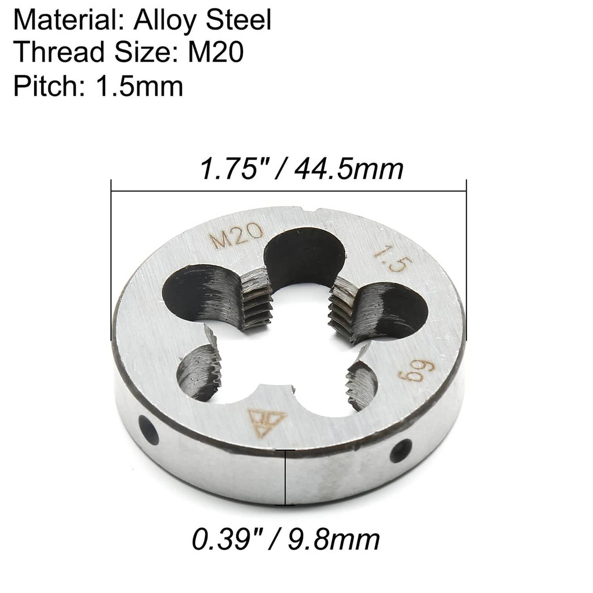 Alloy steel M20 thread die with pitch 1.5mm and diameter markings