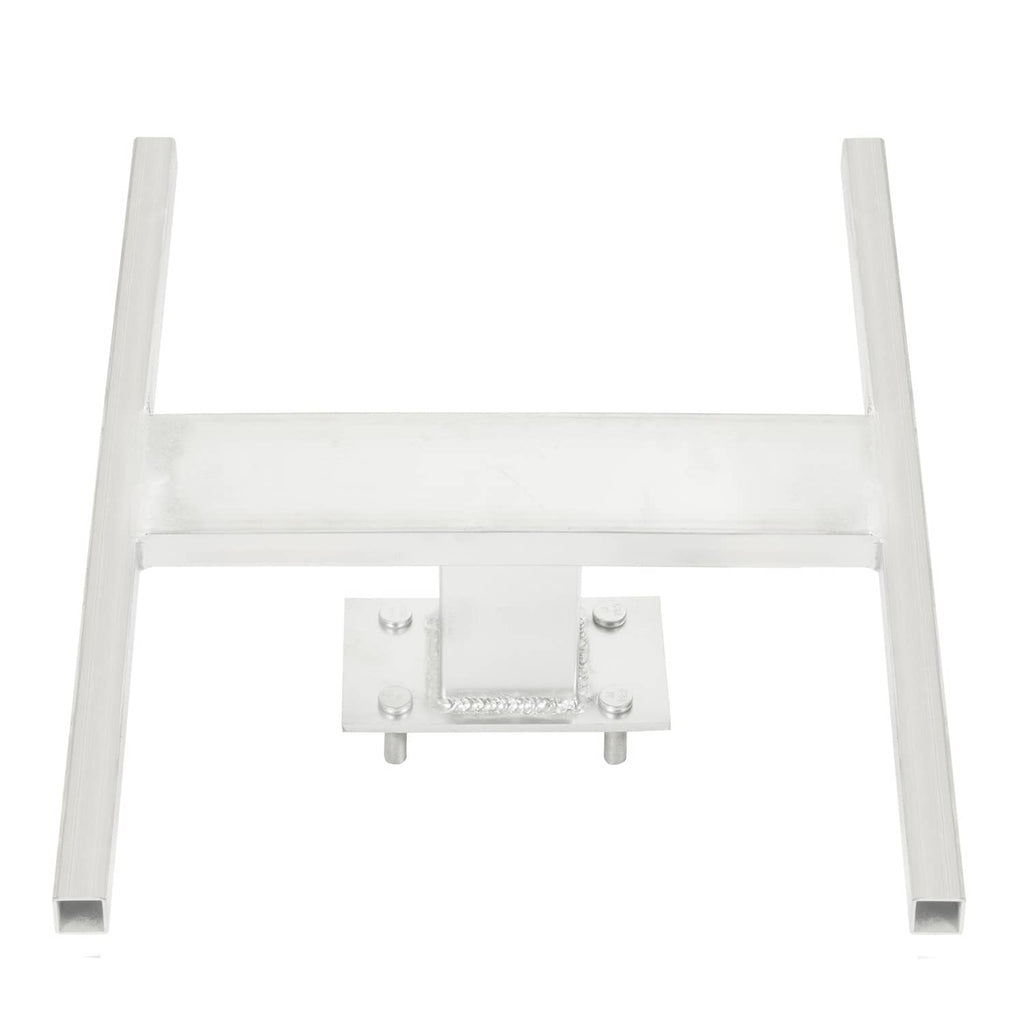 Aluminum H-mount spare tire carrier with center bracket and four corner supports