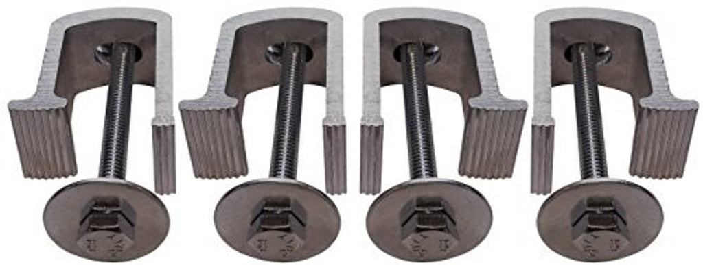 4 pack truck tool box clamps showing U-bolt frame, threaded rod, and base