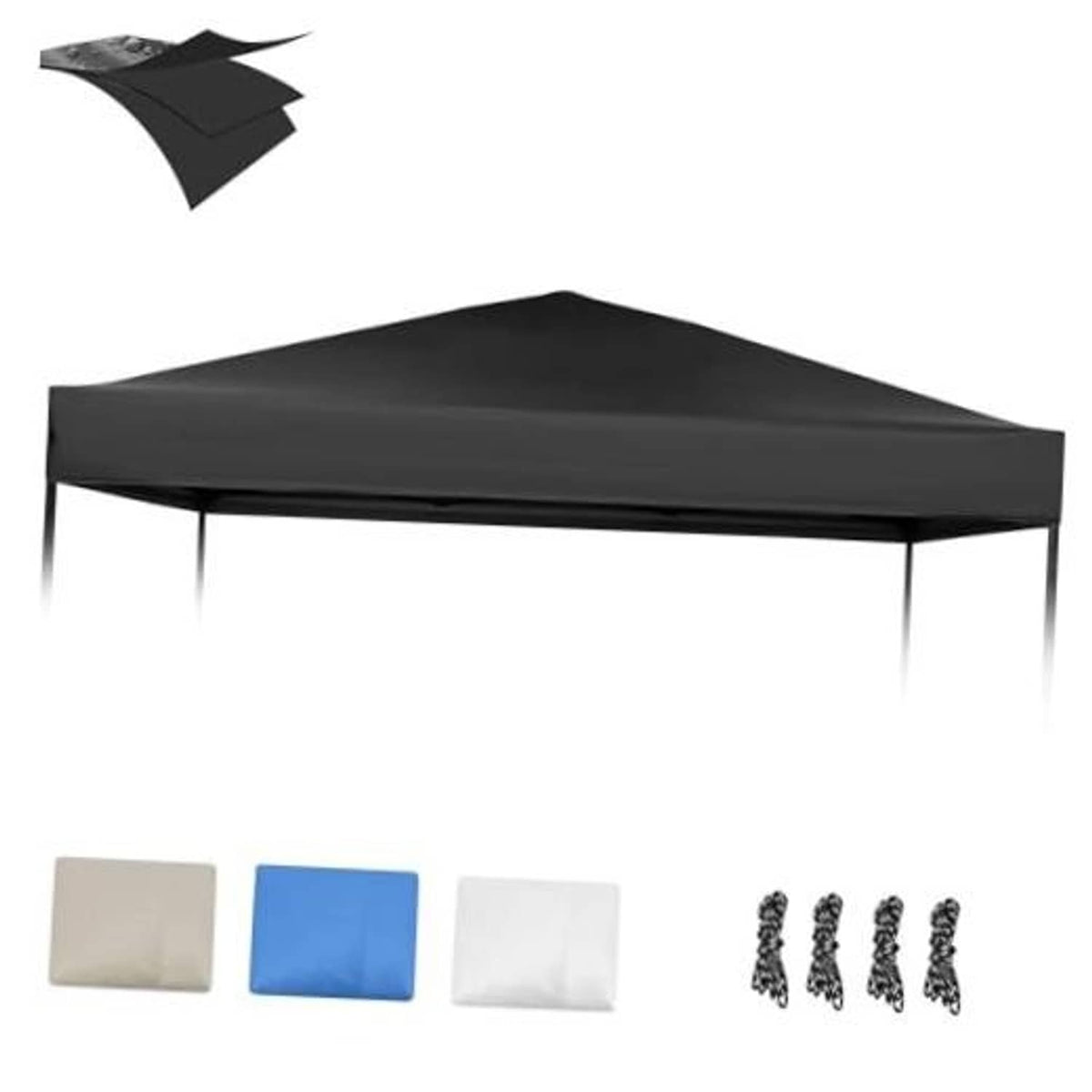 Black 10x10 pop up tent canopy replacement top cover on frame legs