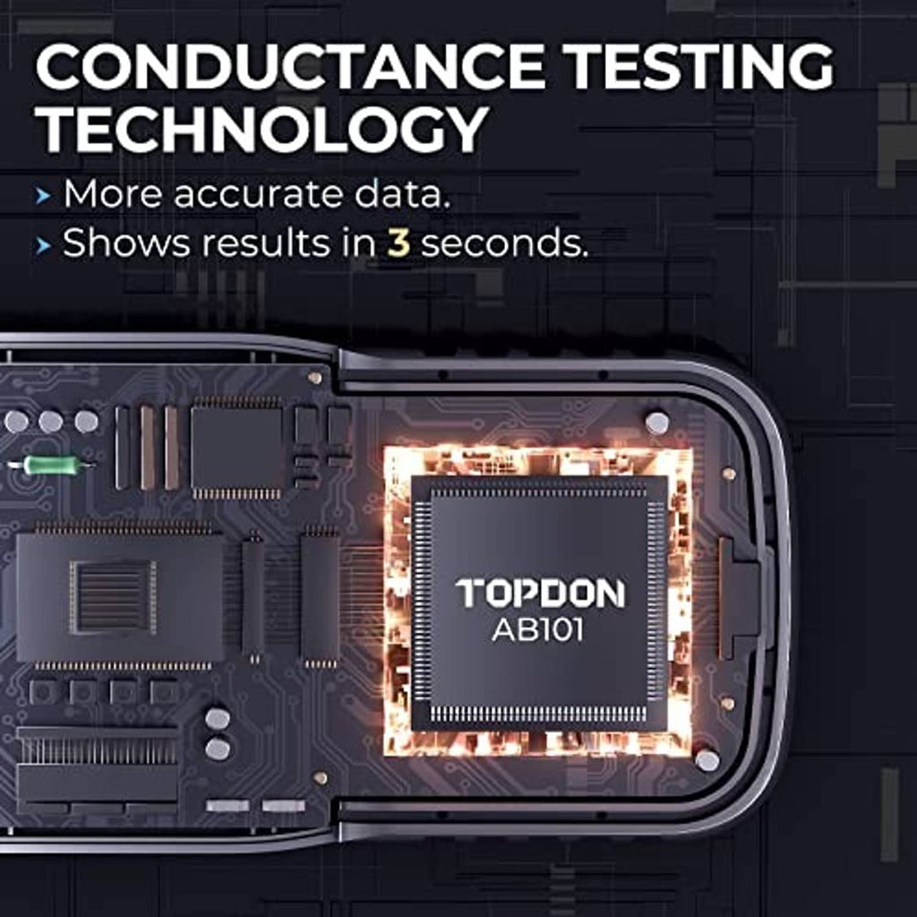 AB101 battery tester internal circuit board with TOPDON AB101 chip