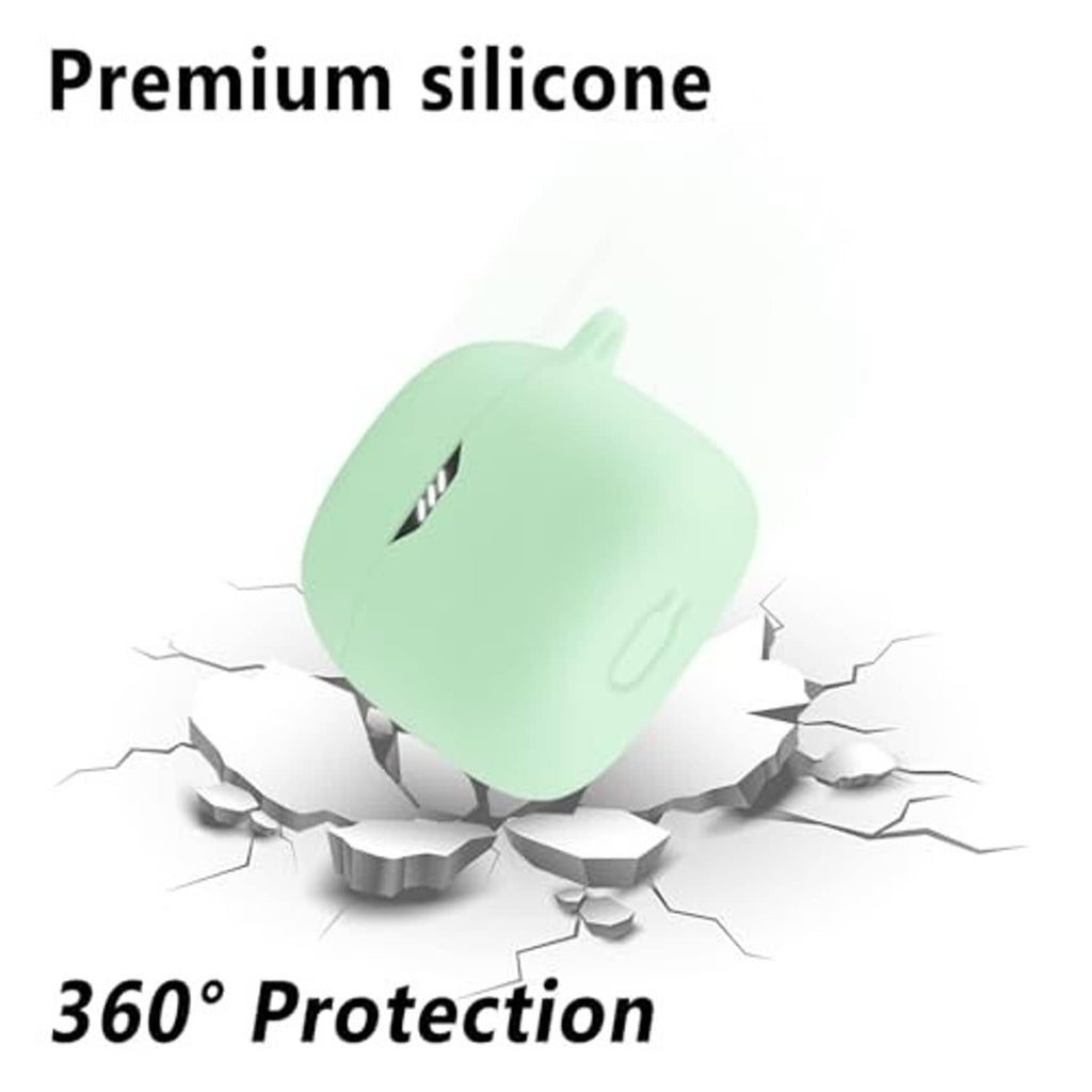 Light green silicone earbuds case cover with premium protective design