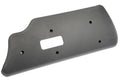 Front driver seat track cover, dark gray plastic panel with mounting holes