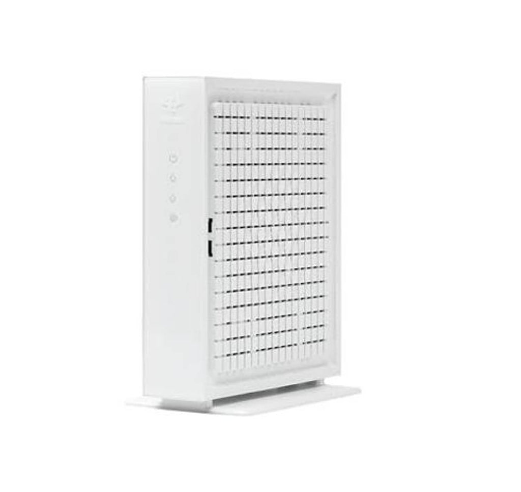 White cable modem front panel grille and side LED indicator lights