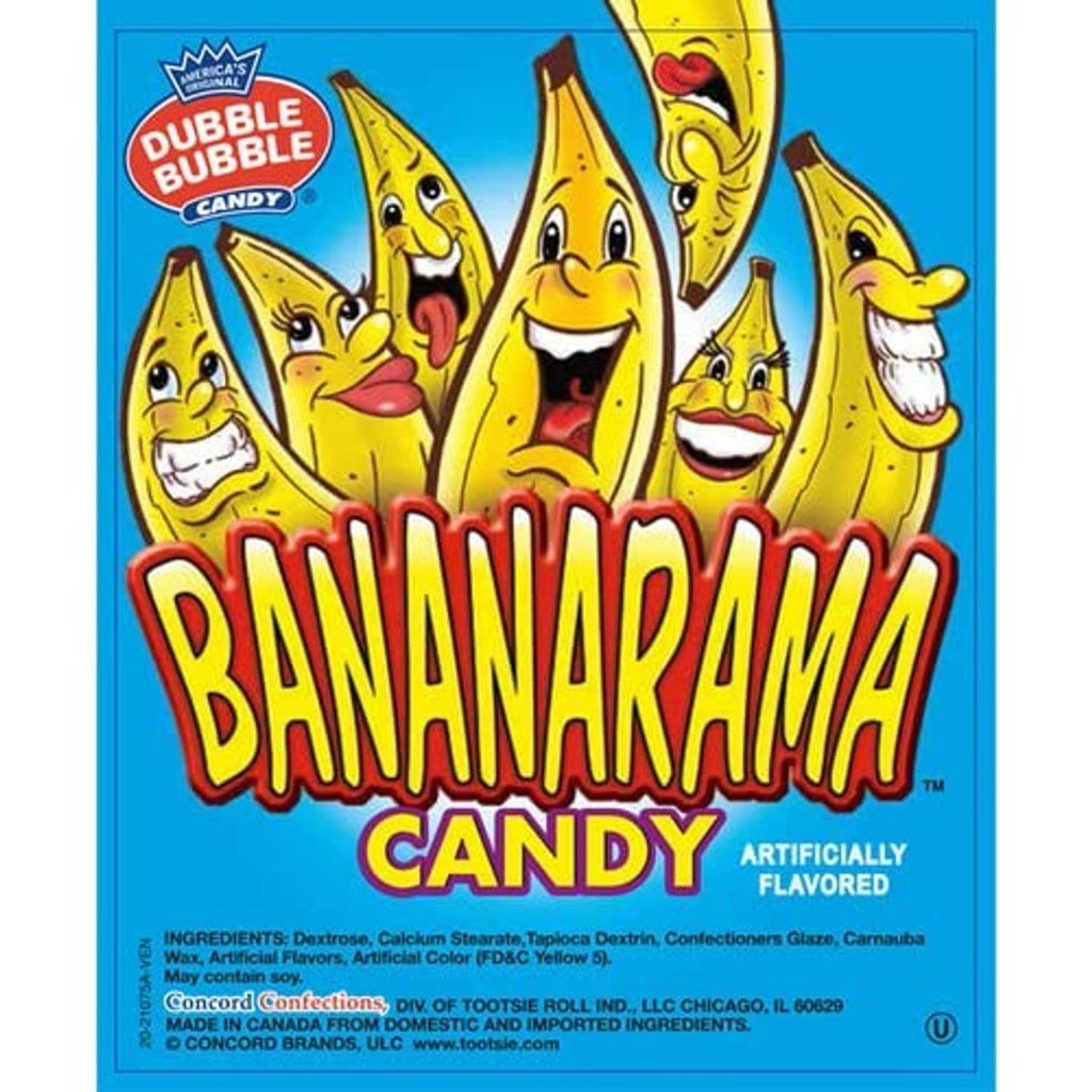 Bananarama Candy package with cartoon banana heads, bubblegum flavor