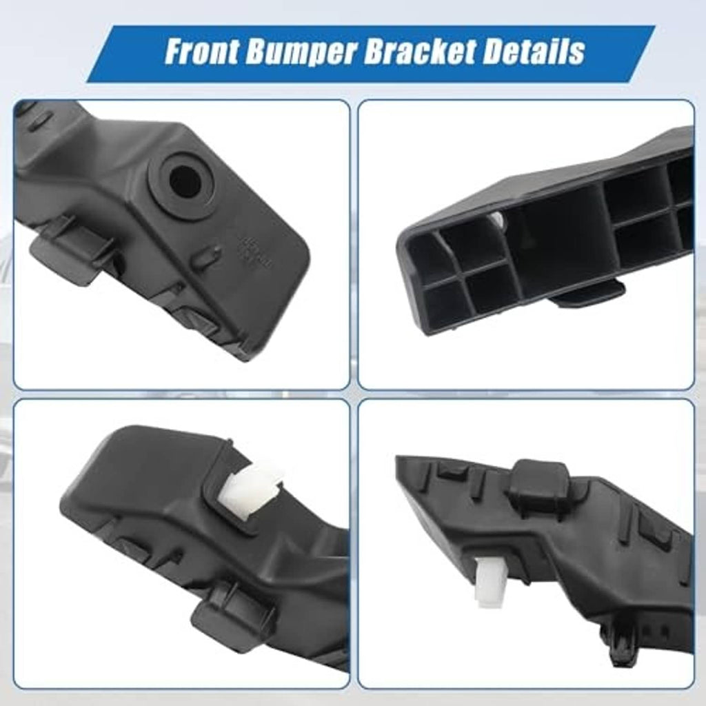 Black front bumper bracket detail with hollow channels and mounting tabs