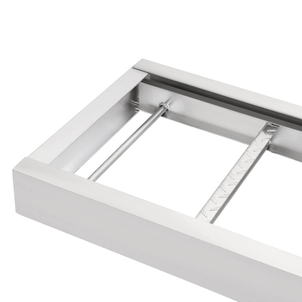 Aluminum under-deck boat ladder showing side rails and support step