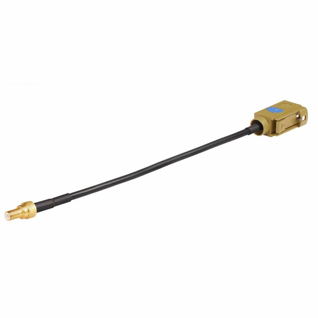 FAKRA female to SMB male antenna coax cable, black with gold connector ends