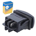 Black forward-reverse golf cart switch with mounting bracket and electrical connector
