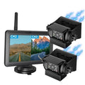Wireless backup camera set with 5-inch monitor and two black exterior cameras