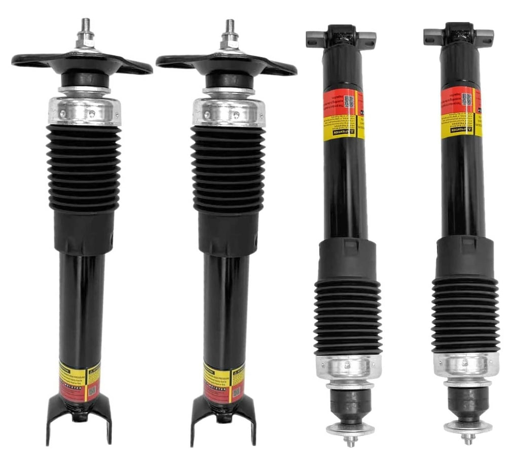 Magnetic shock absorbers set, black body with threaded rubber boots and top studs