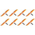 Orange two-blade fixed-wing propellers, multi-pack with center mounting holes