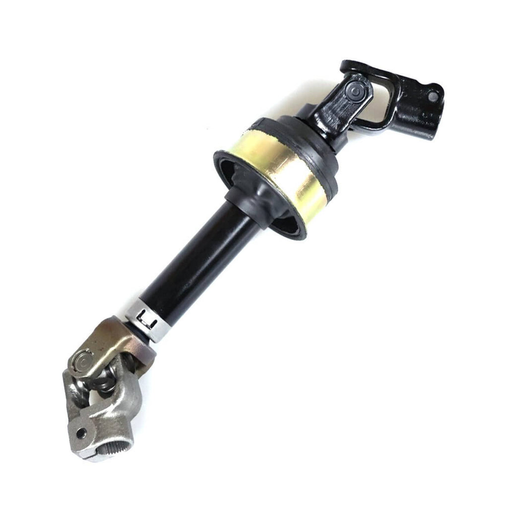 Steering intermediate shaft assembly with U-joint yoke and black mount bracket