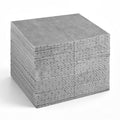 Oil and water absorbent pads, grey, 16 x 18 in sheets, stacked 100-pack.