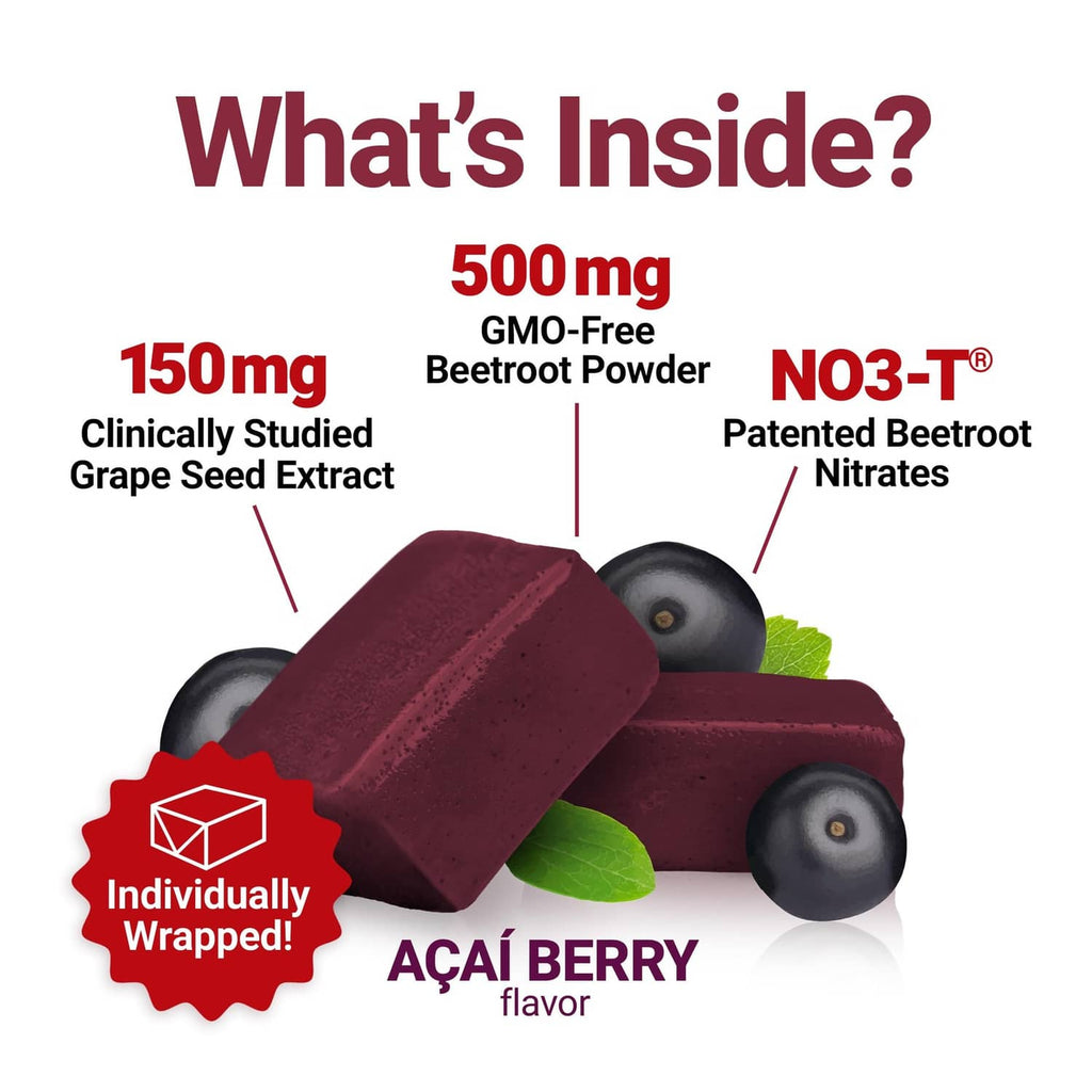 Force Factor Total Beets “What’s Inside?” graphic with beet powder and grape seed extract
