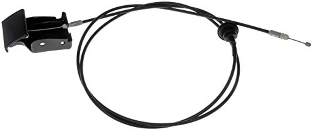 Hood release cable kit with bracket and black cable wire, compatible with select Nissan models