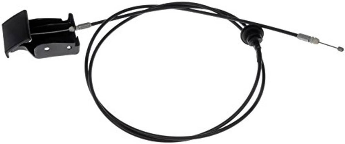 Hood release cable kit with bracket and black cable wire, compatible with select Nissan models