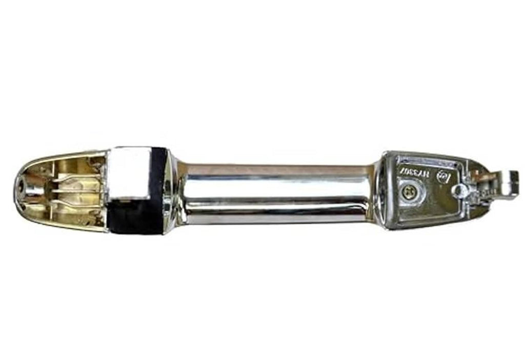 Chrome exterior door handle with lock cylinder end housing and lever