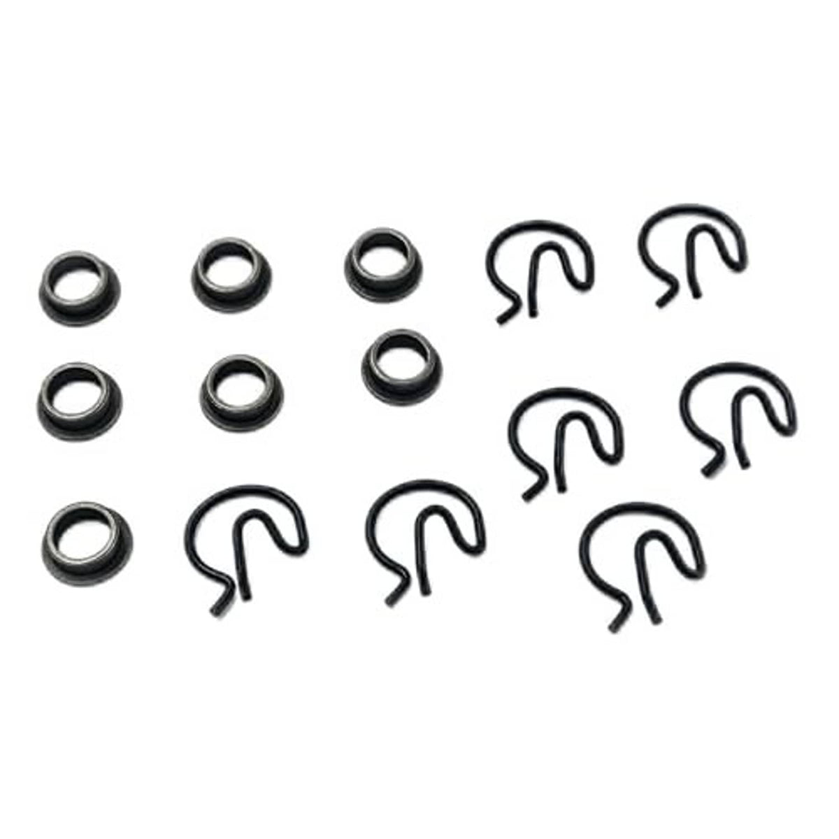Manual shifter bushing pit pack: mixed steel rings and U-shaped spring clips