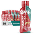 OWYN dairy-free protein shake bottle with 20g protein, strawberry banana flavor, pack of 12