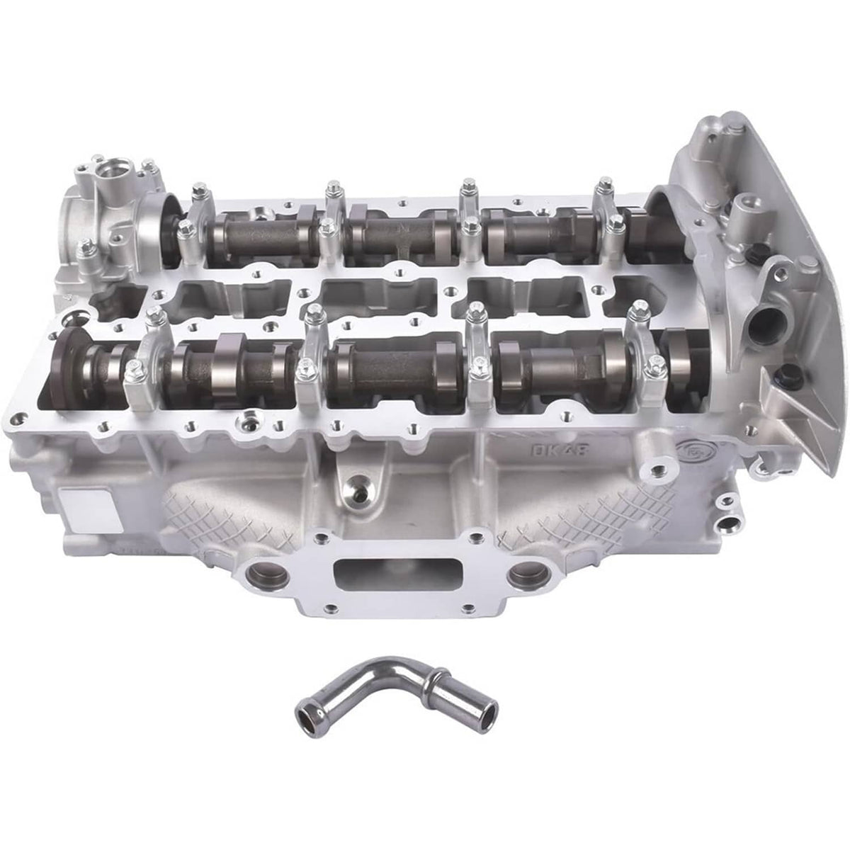 Cylinder head assembly with rocker shaft supports and camshaft bearing journals