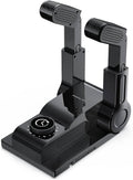 Black boot and shoe dryer with dual heated arms, vented grille, and control dial