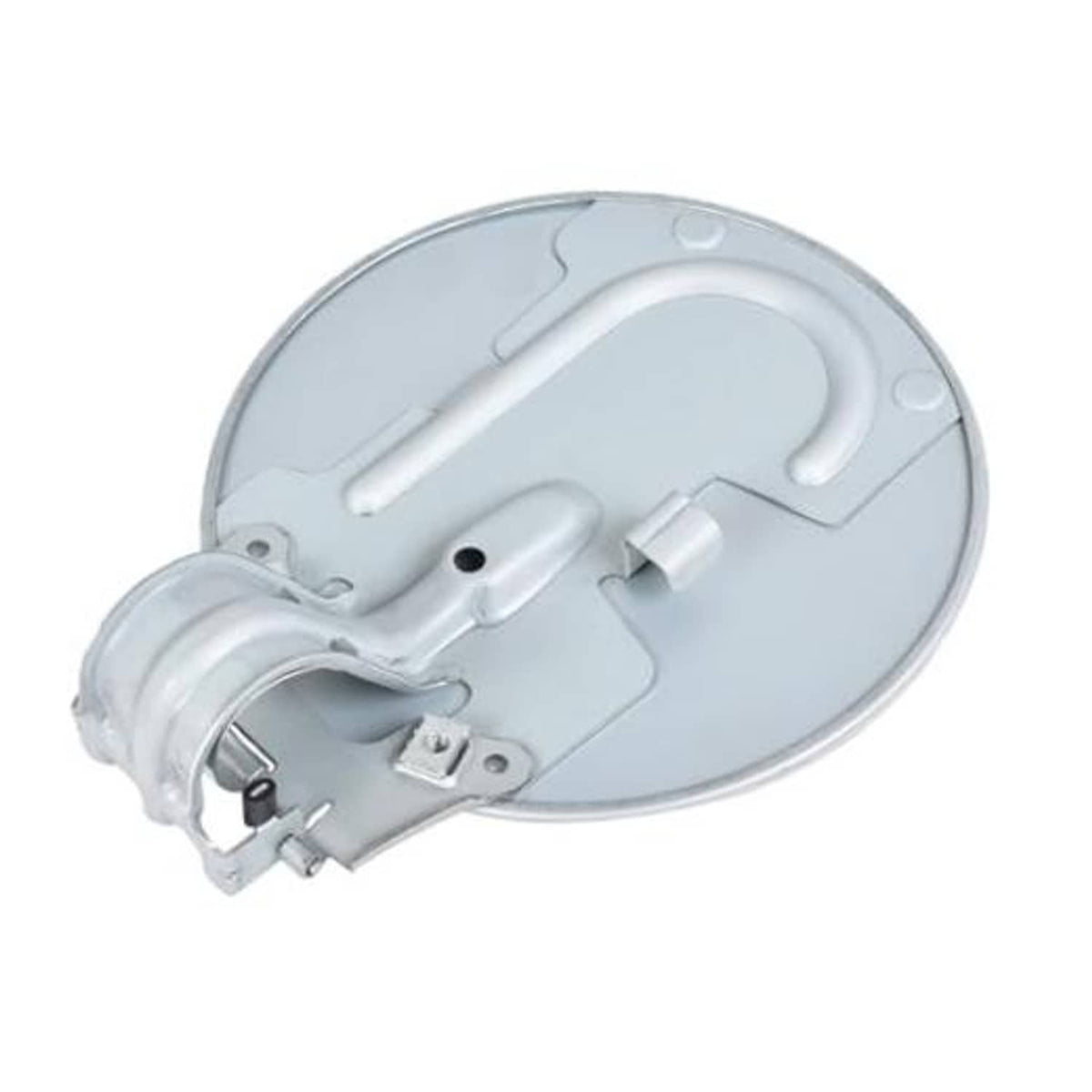 Silver fuel tank door cap replacement with latch and mounting bracket