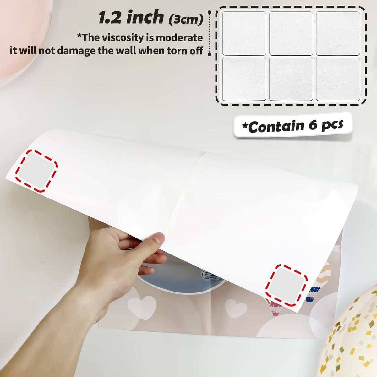 Pin the Sticker on the Diaper game adhesive tape roll and peel-off backing