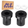 Black handlebar riser bushing pair with flat top and center hole; two metal rings