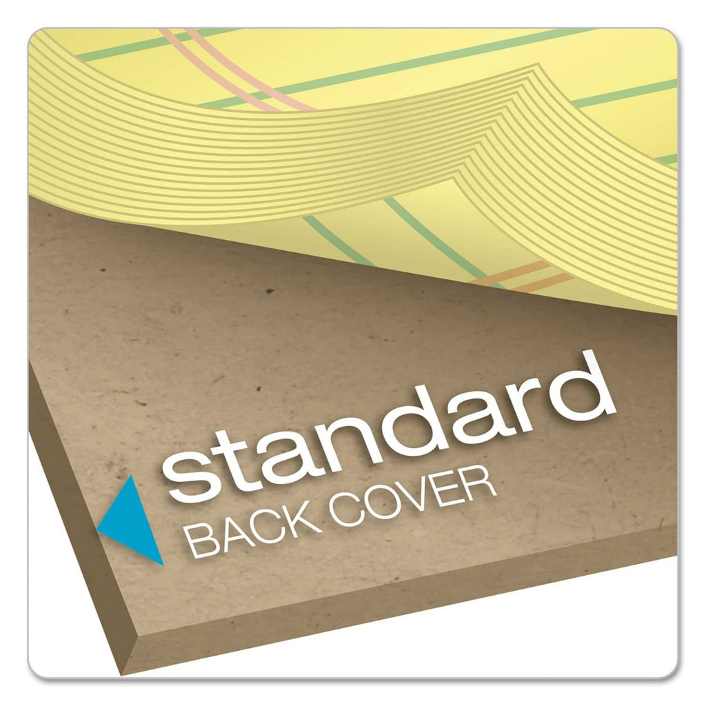 Legal pad with tan kraft back cover labeled 'standard BACK COVER'