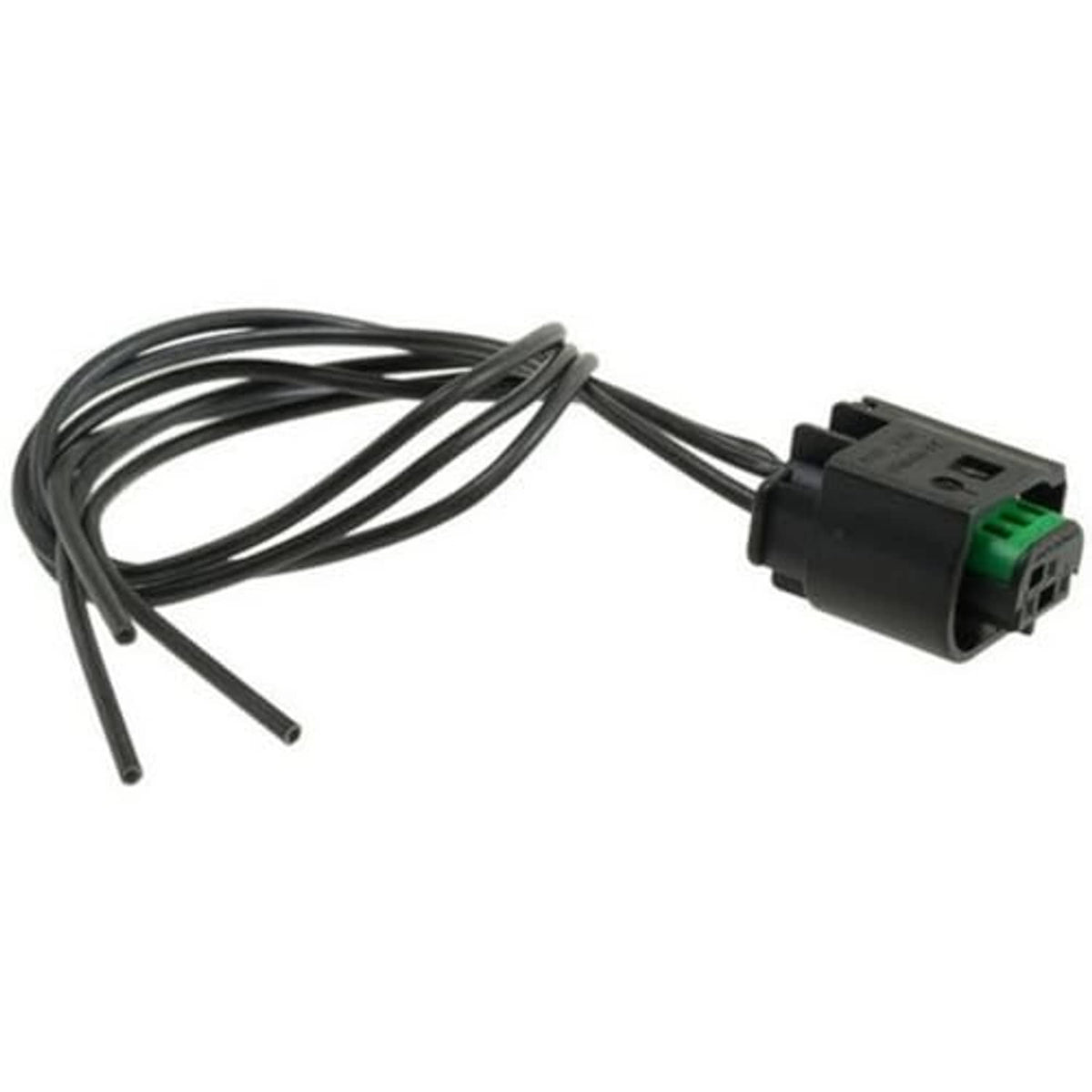 Brake pedal position sensor connector pigtail with wiring harness and green latch