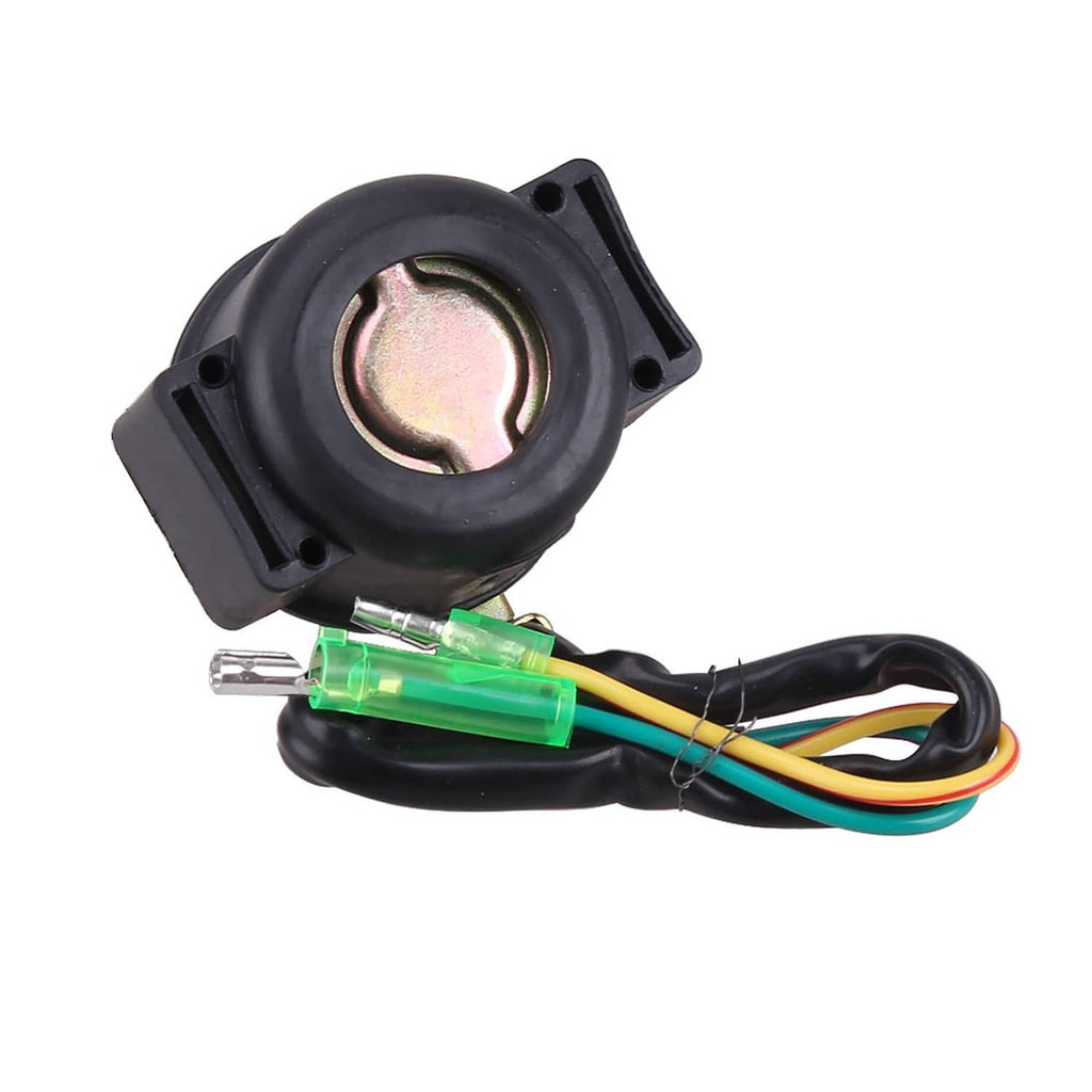 Black starter relay solenoid with wiring harness and green fuse-style connector