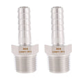 304 stainless steel hose barb fitting with 3/8 barbed end and 1/4 male NPT threads