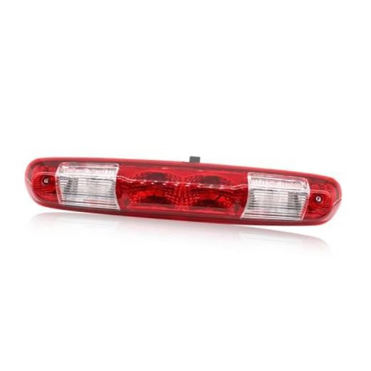 Red third brake light, centered view with clear left and right lens rectangles
