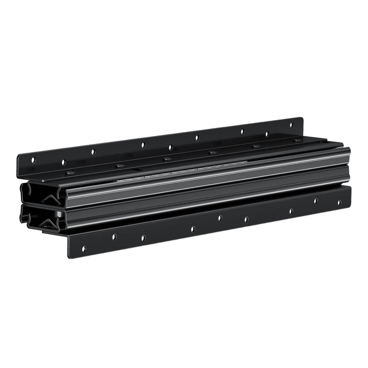 Undermount drawer slide rail assembly, black steel with perforated brackets