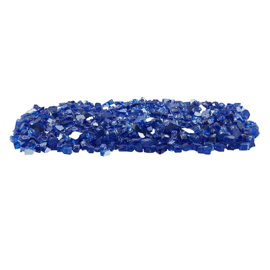 Cobalt blue crushed glass rocks, 1/2 inch size for fire pit or fireplace