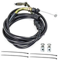 78 in throttle cable set with black housing, braided wire, and brass adjuster ends