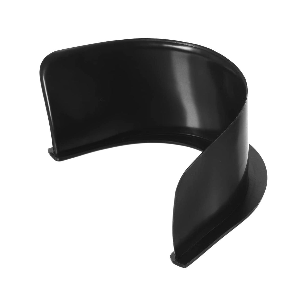 Black curved rubber billiard pocket liner with raised side lip for pocket openings