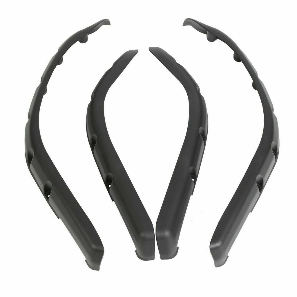 Black wheel-arch fender flares set of three, curved guards with mounting holes