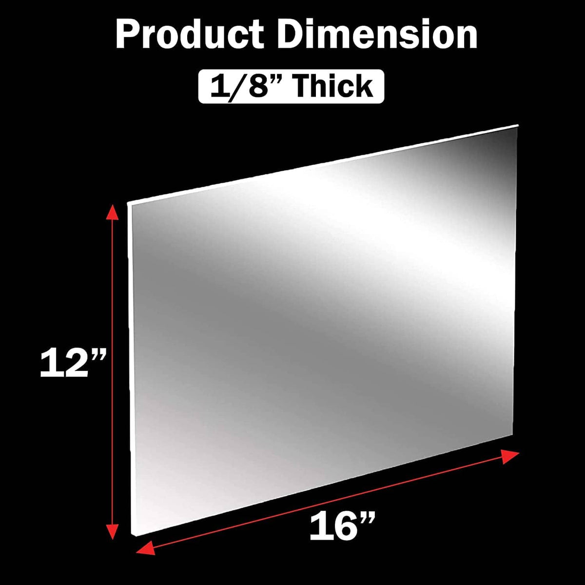 Clear acrylic sheet size 12 x 16 in, 1/8 in thick