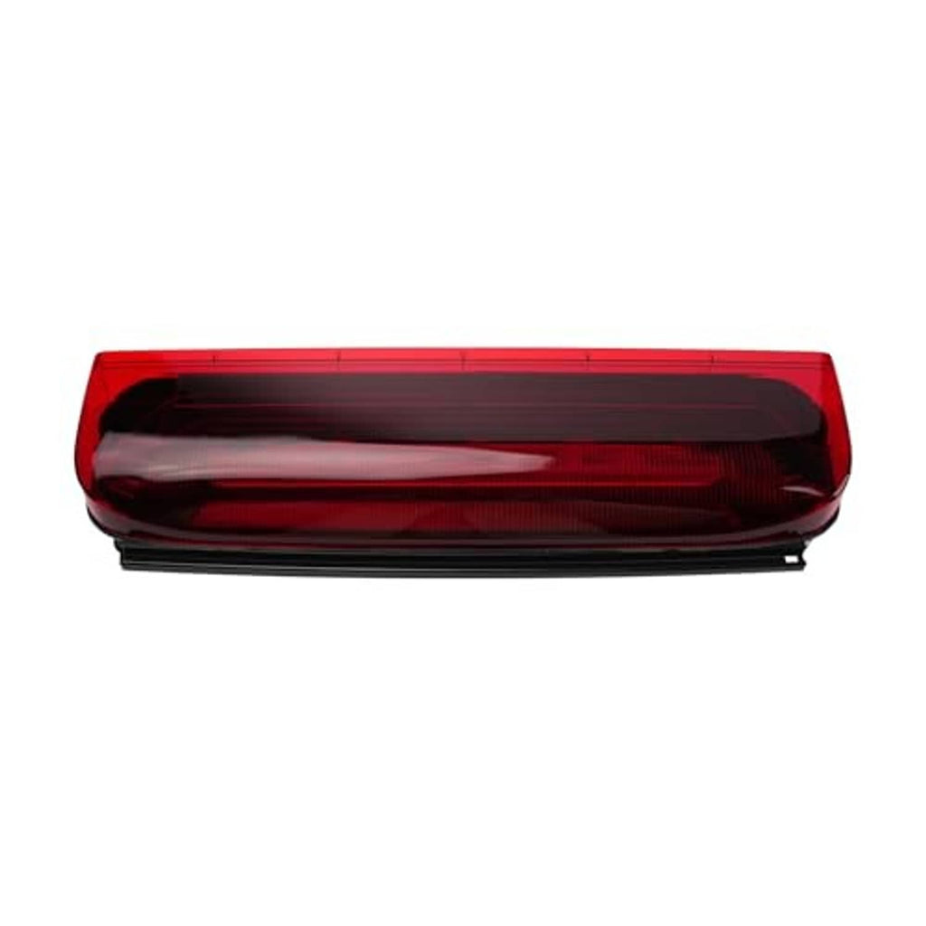Center high mount stop light red tail-lamp style lens, straight view
