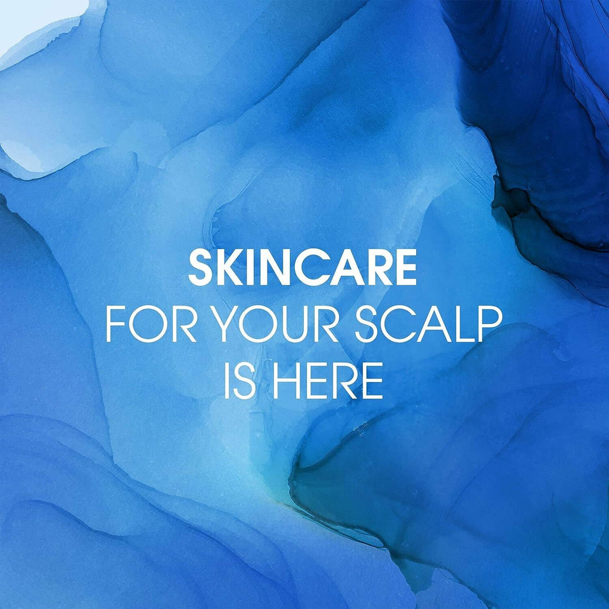 Blue skincare graphic background with no product visible