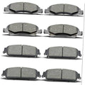 Ceramic brake pads set of 8, front and rear, dark gray friction material