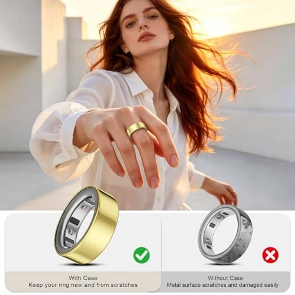 Gold and silver smart ring covers with smooth TPU interior for protective wear